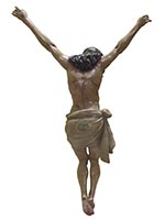 Estado final de la escultura a la conclusión de la restauración. Vista posterior.